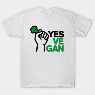 Yes ve gan Vegan Vegans Vegetarian Animal Rights protest T-Shirt